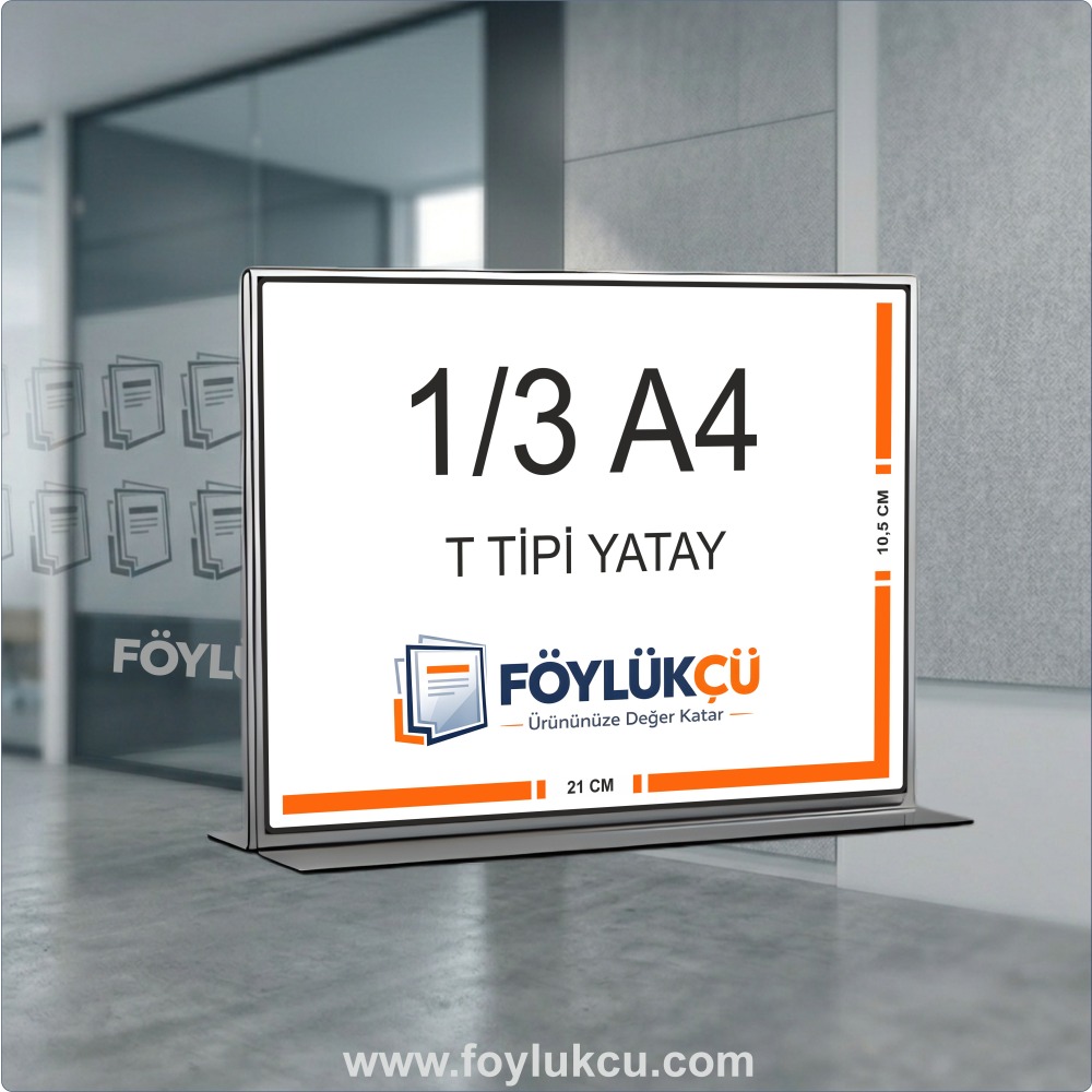 T Tipi 1/3 A4 Yatay Föylük 21x10,5 cm