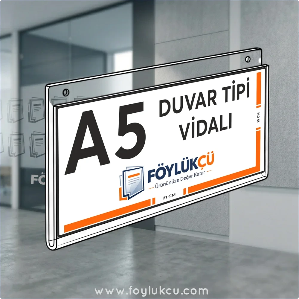 Duvar Tipi Vidalı A5 Yatay Föylük