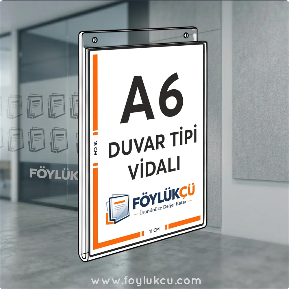 Duvar Tipi Vidalı A6 Dikey Föylük