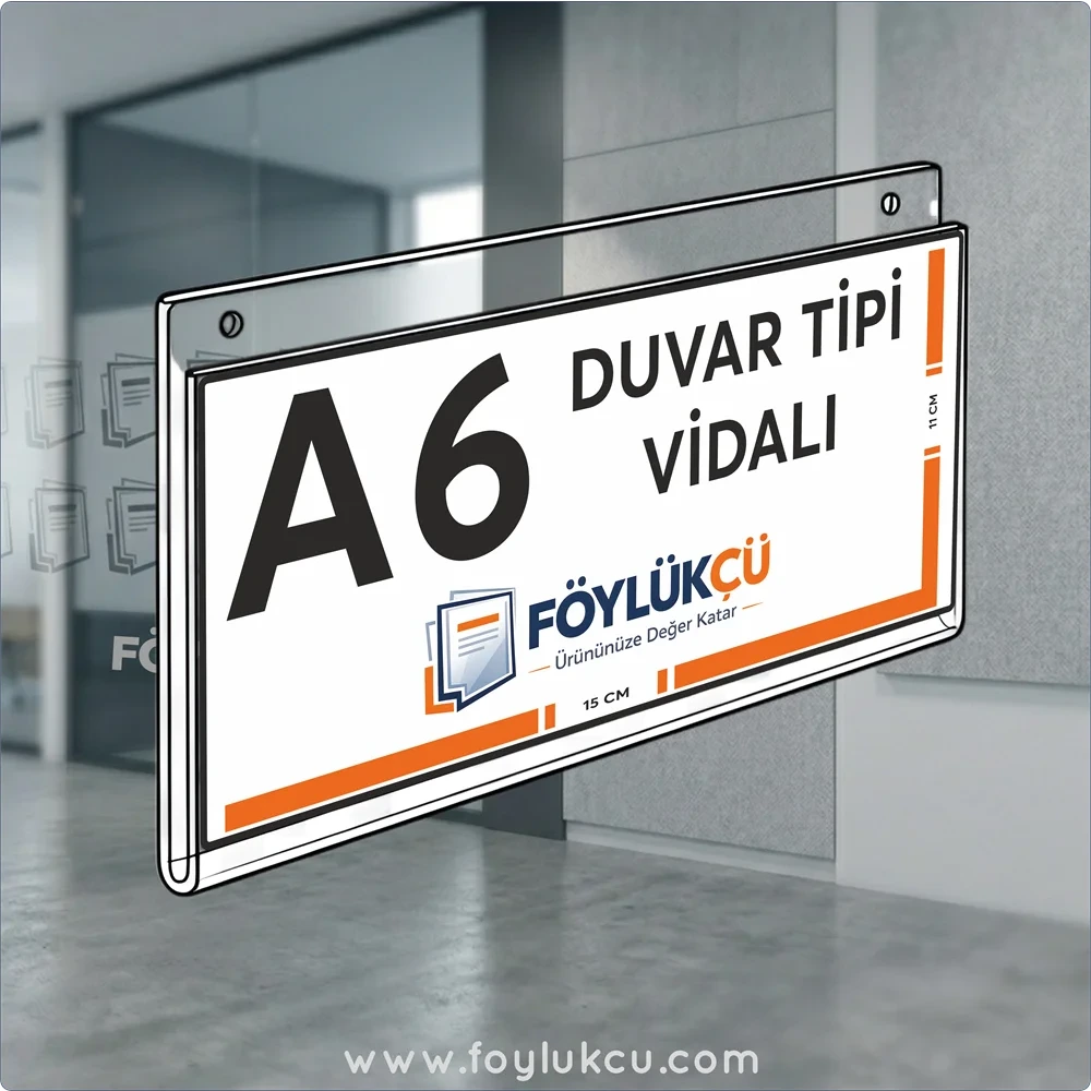 Duvar Tipi Vidalı A6 Yatay Föylük