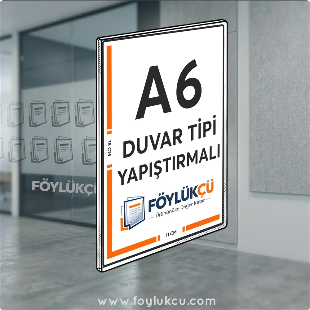 Duvar Tipi Yapıştırmalı A6 Dikey Föylük
