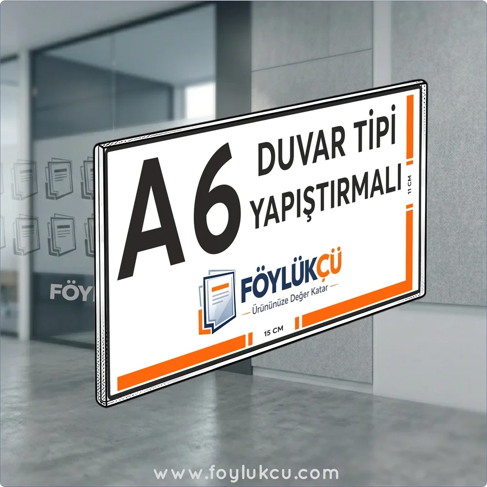 Duvar Tipi Yapıştırmalı A6 Yatay Föylük