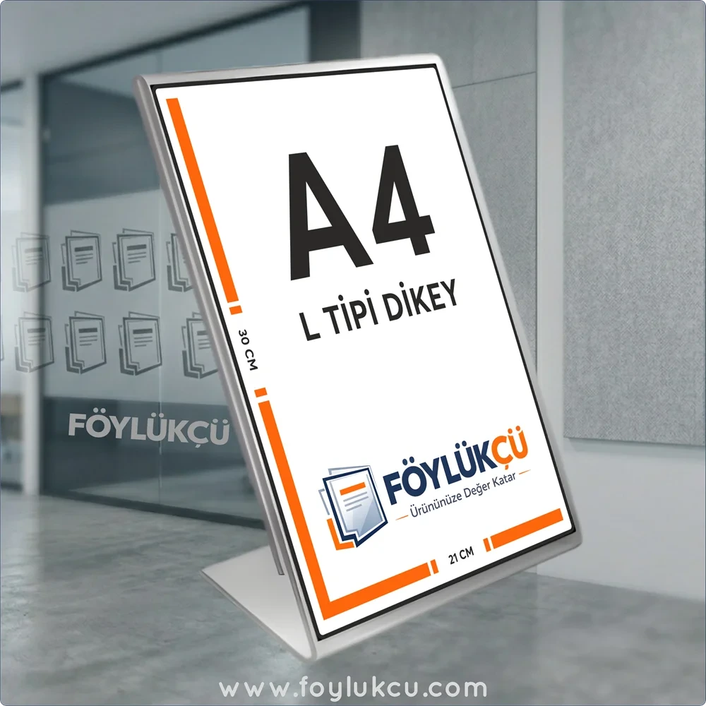 L Tipi A4 Dikey Föylük